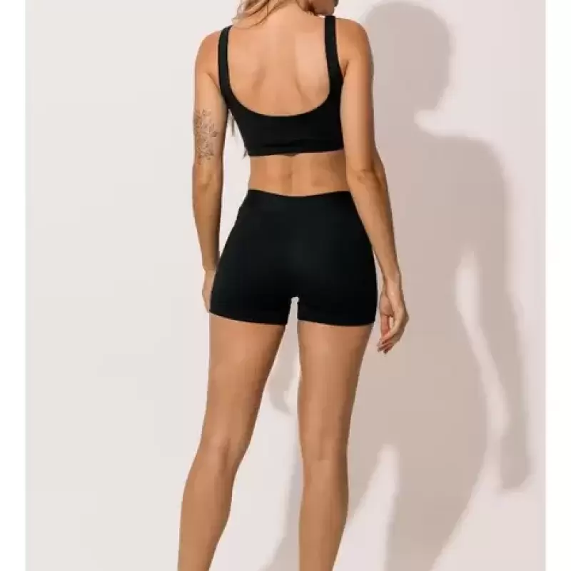 Conjunto Feminino Fitness Poliamida Shorts e Top Básico P